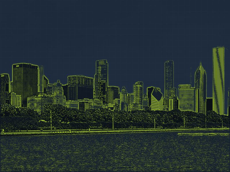 Schematic rendering of the Chicago skyline